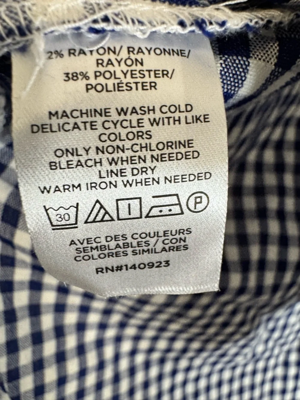 LOFT Gingham Button Front Top - Picture 4 of 5